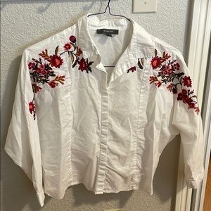 Primark wing sleeve embroidered shirt